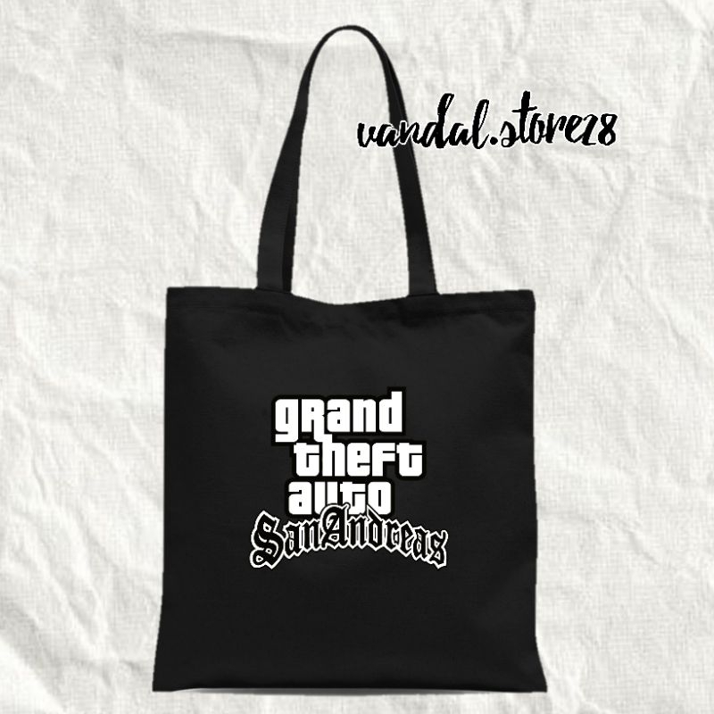 TOTEBAG KANVAS GTA SAN ANDREAS /TOTEBAG /TOTEBAG WANITA /TOTE BAG TOTEBAG TAS MURAH