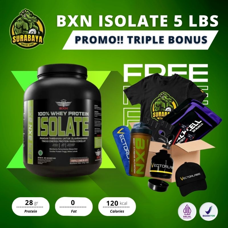 BXN Xtreme Whey Protein Isolate 5 Lbs BPOM Halal MUI Premium Wpro Whey Pro Iso