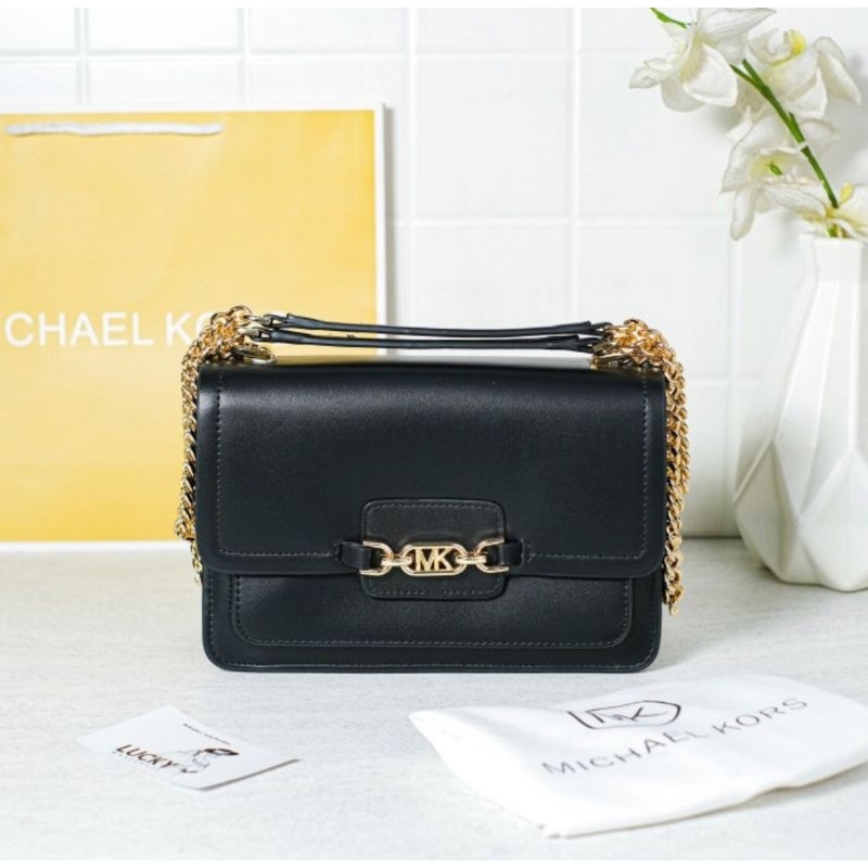 Michael Kors Heather Small Leather Crossbody Bag In Black - ORIGINAL 100%