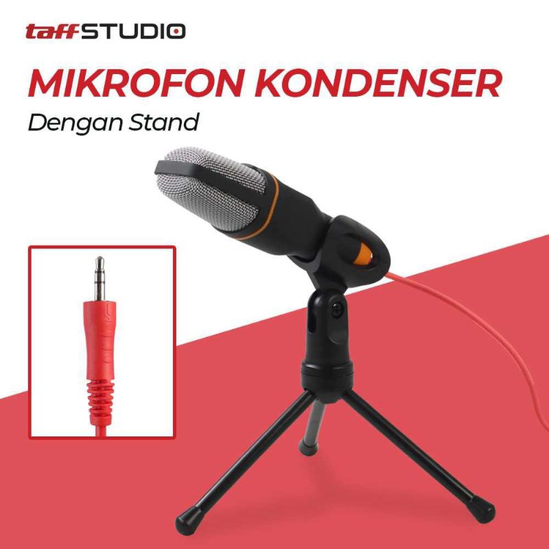 Mikrofon Kondenser Microphone Condenser Condensor Studio Plus Stand Mikrofon Profesional TaffSTUDIO