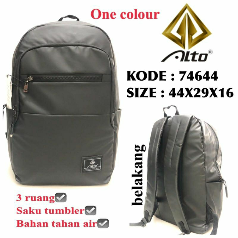 TAS RANSEL BACKPACK UNISEX BY ALTO 74644. ONE COLOR.