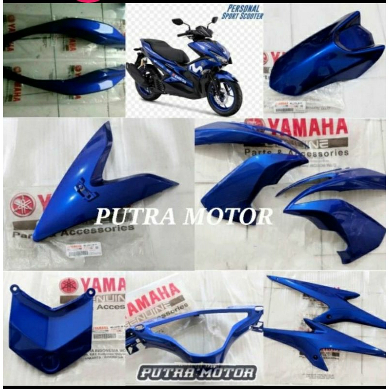 PAKET BODY HALUS FULL SET AEROX 155 OLD BIRU ORIGINAL YAMAHA YGP