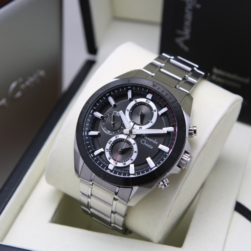 JAM TANGAN PRIA ALEXANDRE CHRISTIE AC 6581 AC6581 STAINLESS ORIGINAL