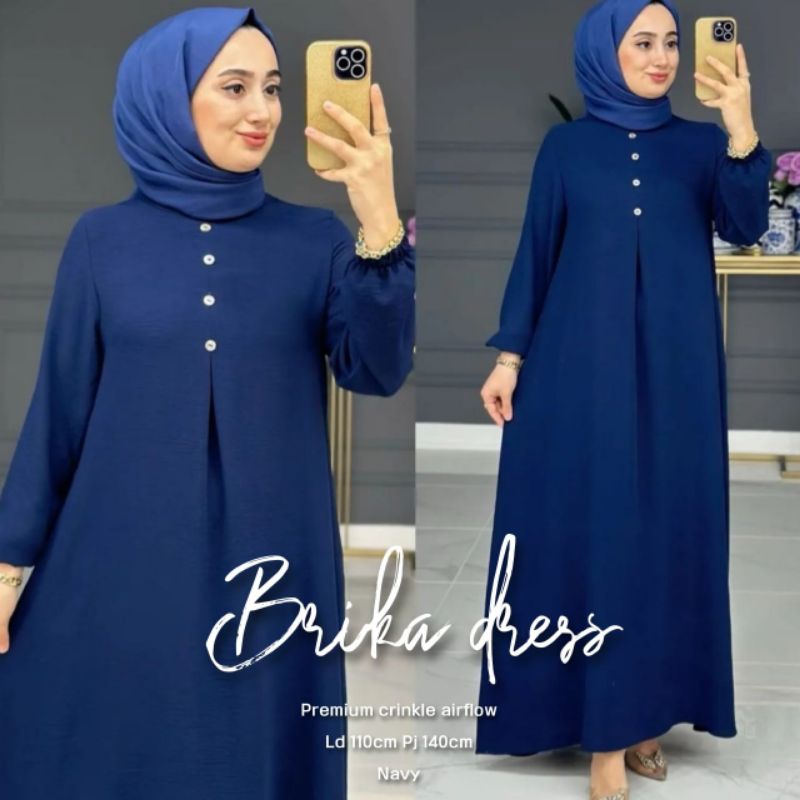 BRIKA DRES WANITA BAHAN CRINGKLE AIRFLOW TERBARU