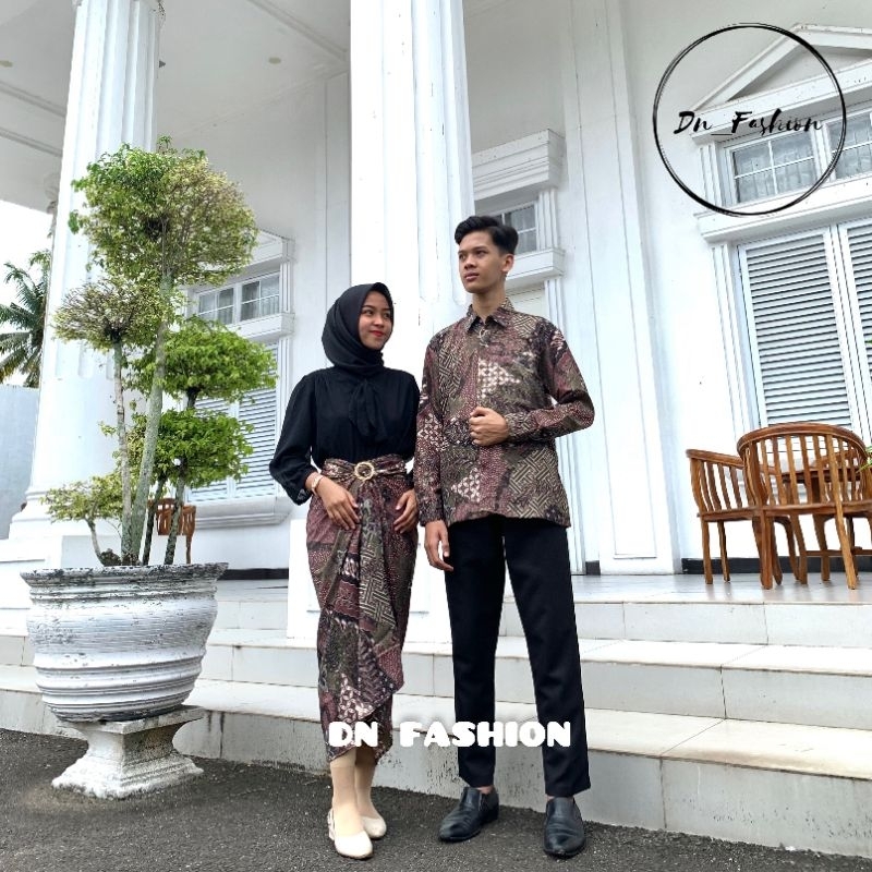 MOTIF MAWAR COKLAT (Bj)/KEMEJA BATIK/COUPLE KEMEJA BATIK/KEMEJA BATIK ANAK/ROK LILIT BATIK/ROK PLISKET BATIK/TERLARIS