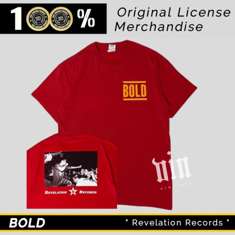 Kaos T-shirt Band Music Hardcore Punk Rock Original Official License Bold - Revelation Records BOLD