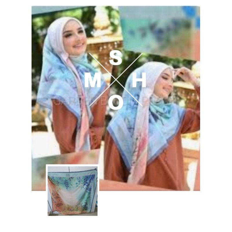 Mandjha Ivan Gunawan Fashion Scarf Motif Original Garden Bloom Peach, Ready Juga Garden Bloom Green,