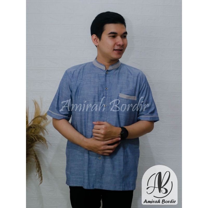 BAJU KOKO DEWASA LENGAN PENDEK BAHAN KATUN OXFORD PREMIUM MODEL CASUAL SIMPEL &amp; KEKINIAN