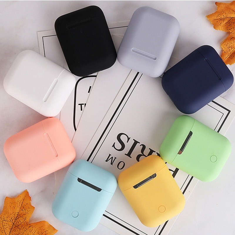 Earphone Bluetooth Headset Bluetooth Handsfree Bluetooth i12 Macaron Color