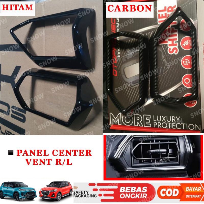 Panel Center Vent Ac R/L Samping Raize Rocky 2021 2023 2024 Hitam Carbon