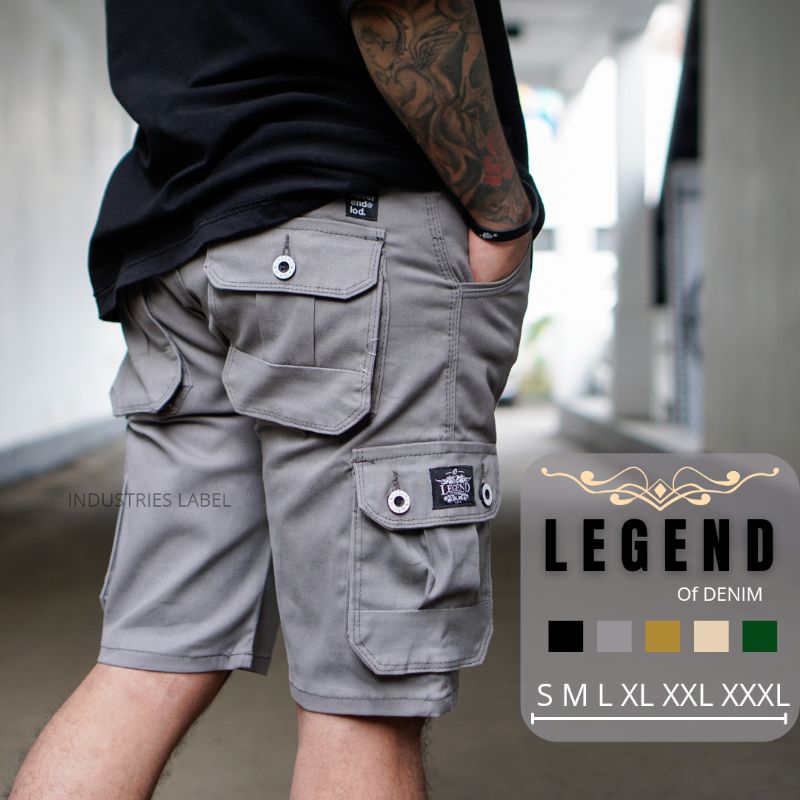 I&amp;M RULES ORIGINAL Art01 Celana Cargo Pendek Pria Celana pendek cargo pria warna Grey Abu Tua