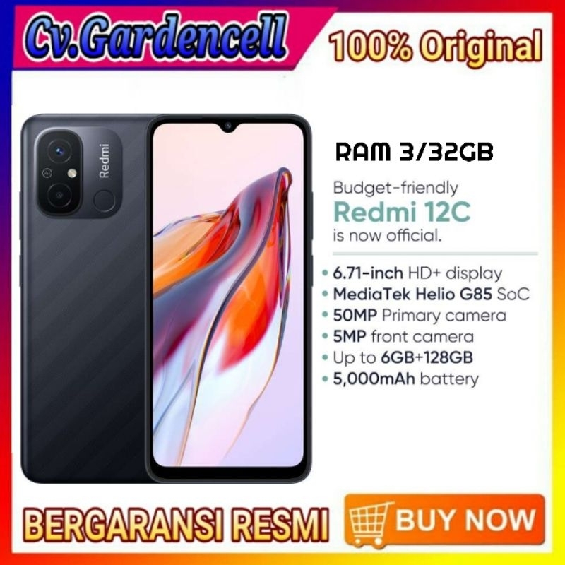 Xiaomi Redmi 12C 3/32Gb Garansi Resmi