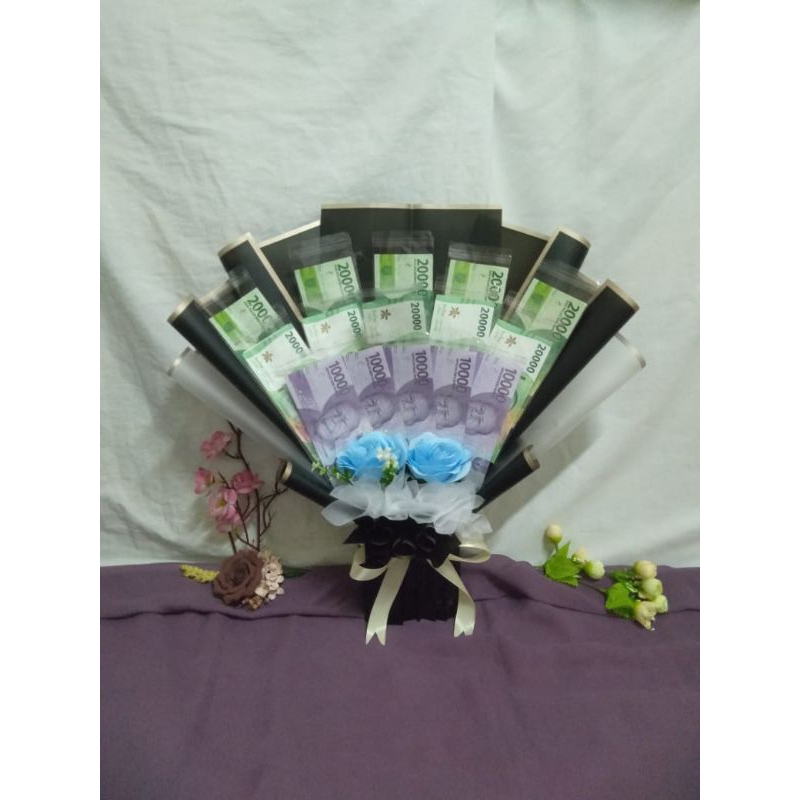 Buket uang kosong / Bouquet money / Kerangka buket / buket wisuda / buket kado 15 lembar ( Uang hany