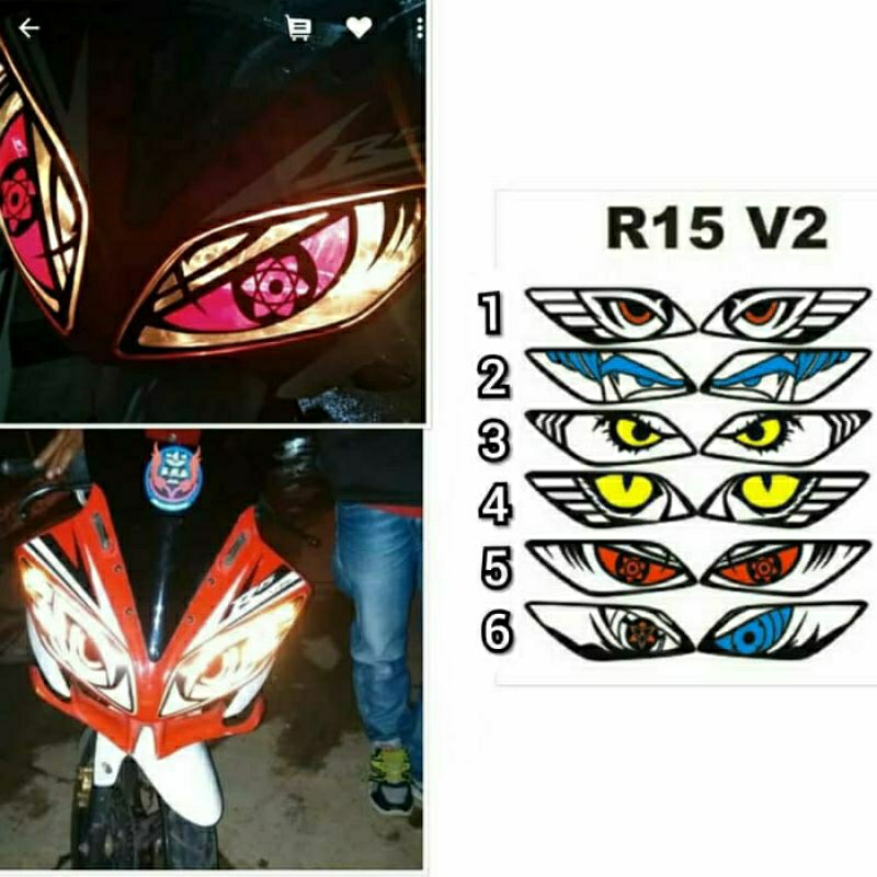 Stiker lampu depan R15 v2