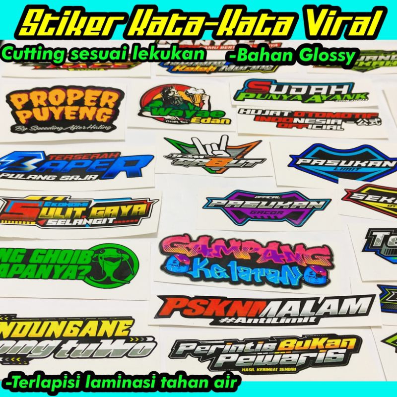 Stiker kata kata / stiker racing / stiker viral / stiker motor / stiker balap / stiker hits