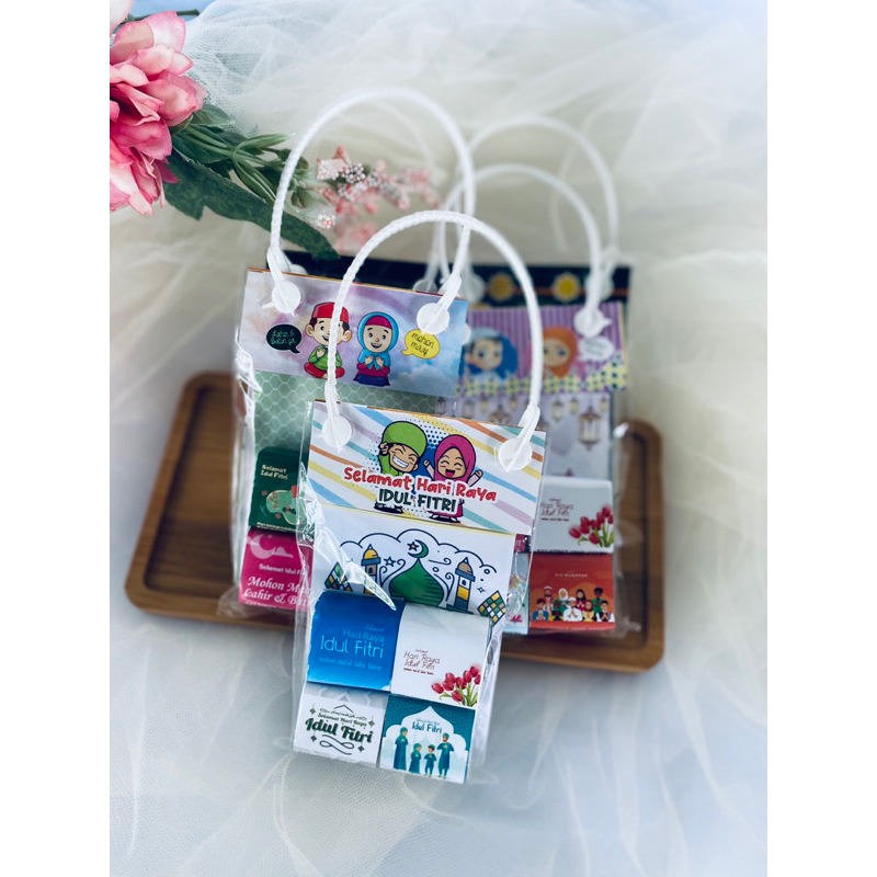 

souvenir lebaran cokelat tenteng tema idul fitri