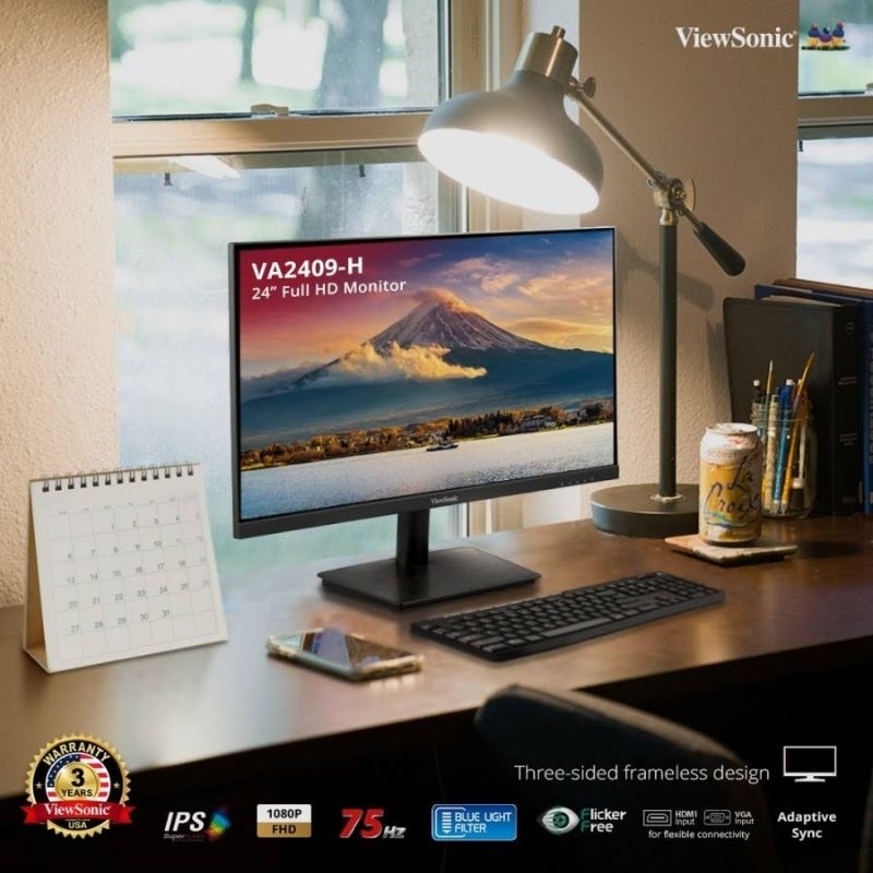 Monitor ViewSonic VA2406-H 24&quot; FHD VA Panel 75Hz 4Ms