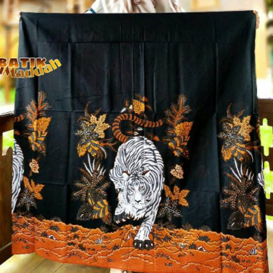 COUPLE SARUNG ANAK SARUNG DEWASA BATIK PRINT MACAN PUTIH