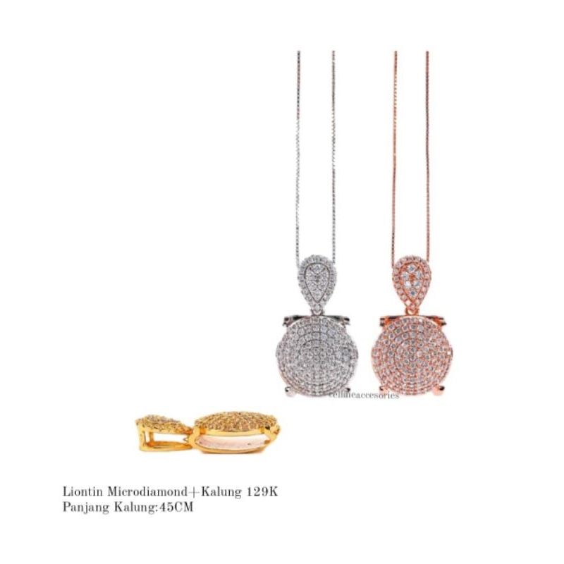 Liontin Swaroski Microdiamond Persis Berlian Asli | Kalung+liontin Swaroski Hitam | Liontin VR