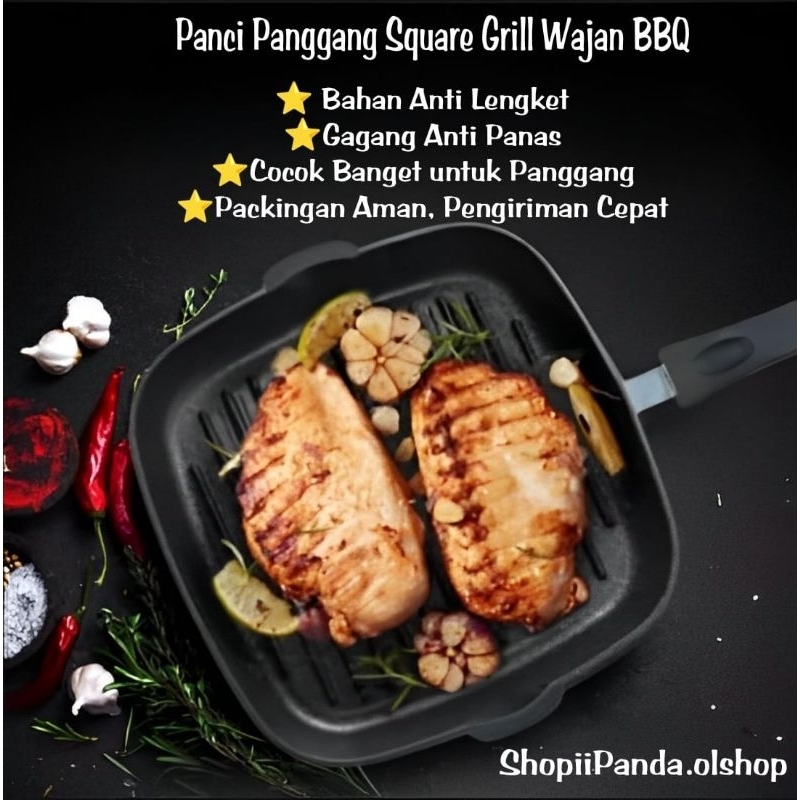 Grill Pan Anti Lengket Panggangan BBQ Wajan⭐ShopiPanda.olshop⭐