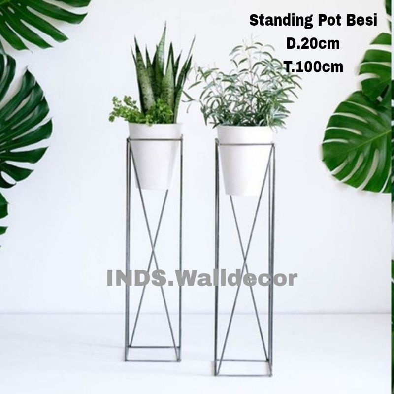 Rak Standing Pot Bunga Besi Minimalis / Standing Bunga Besi