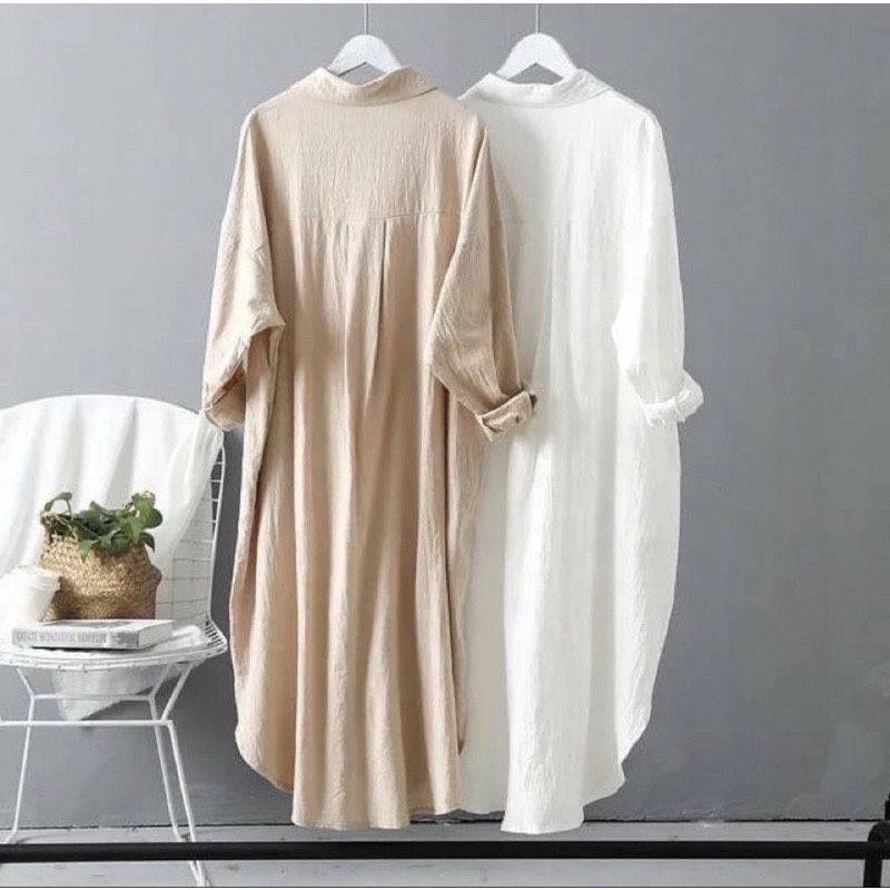 TUNIK AIRFLOW CRINCLE | TUNIK POLOS | TUNIK LEBARAN | TUNIK PANJANG BAWAH LUTUT