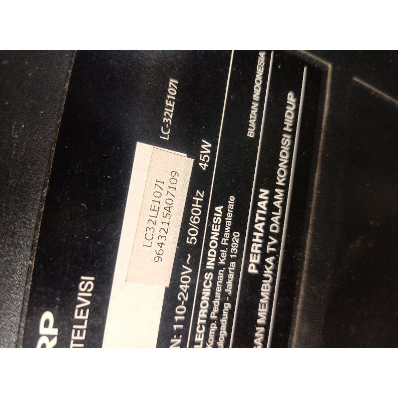 PANEL LAYAR TV LED SHARP LC 32LE1071 ORIGINAL