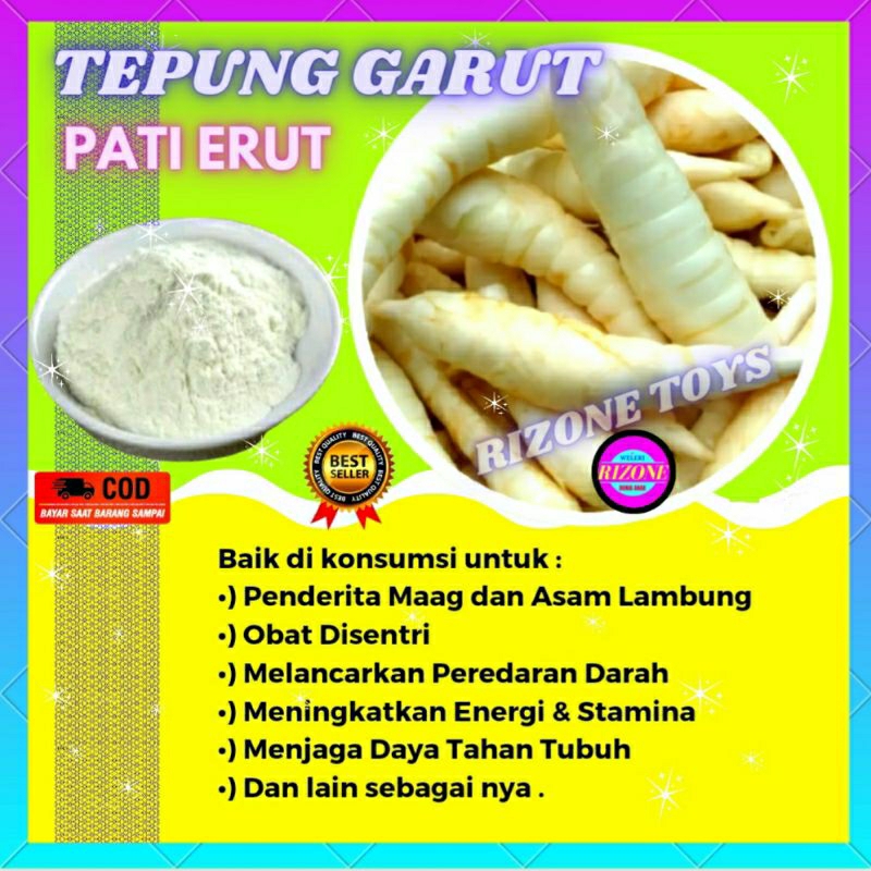 

Pati Tepung Erut Garut Arrowroot Angkrik Kemasan 250 Gram Solusi Maag Asam Lambung Kesehatan Herbal