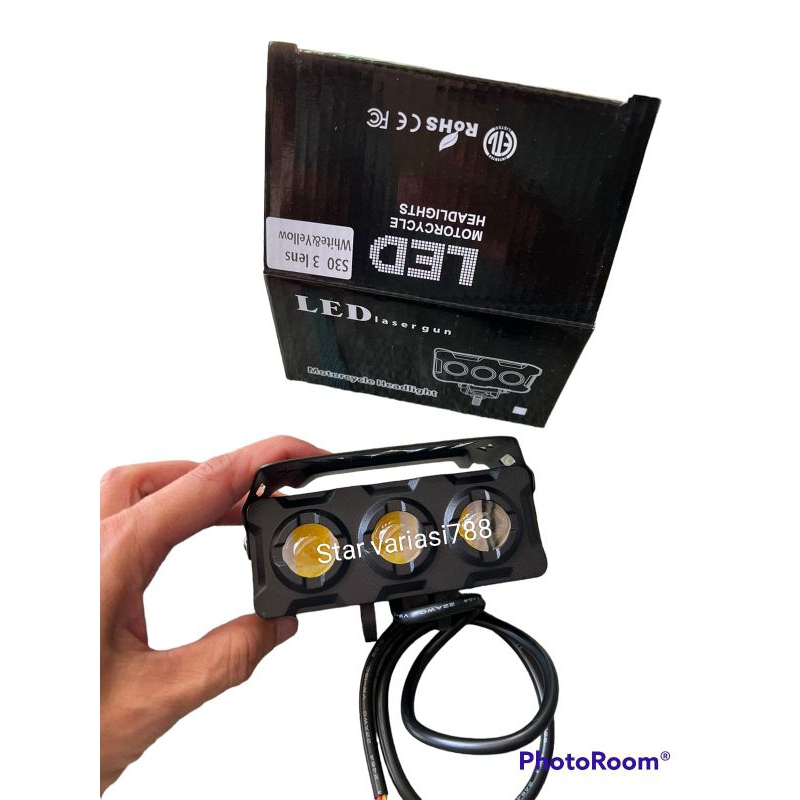 Lampu tembak sorot LED laser 3 mata / lampu tembak SQL 3 mata polos super terang