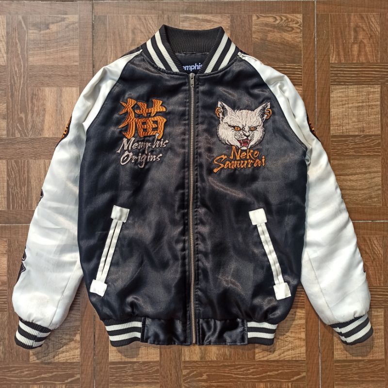 Jaket Sukajan Memphis Origins Neko Samurai