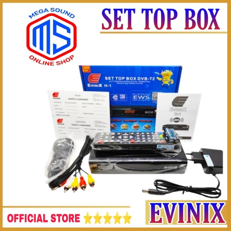 Set Top Box TV Digital EVINIX DVB T2 STB PEMANCAR TV DIGITAL