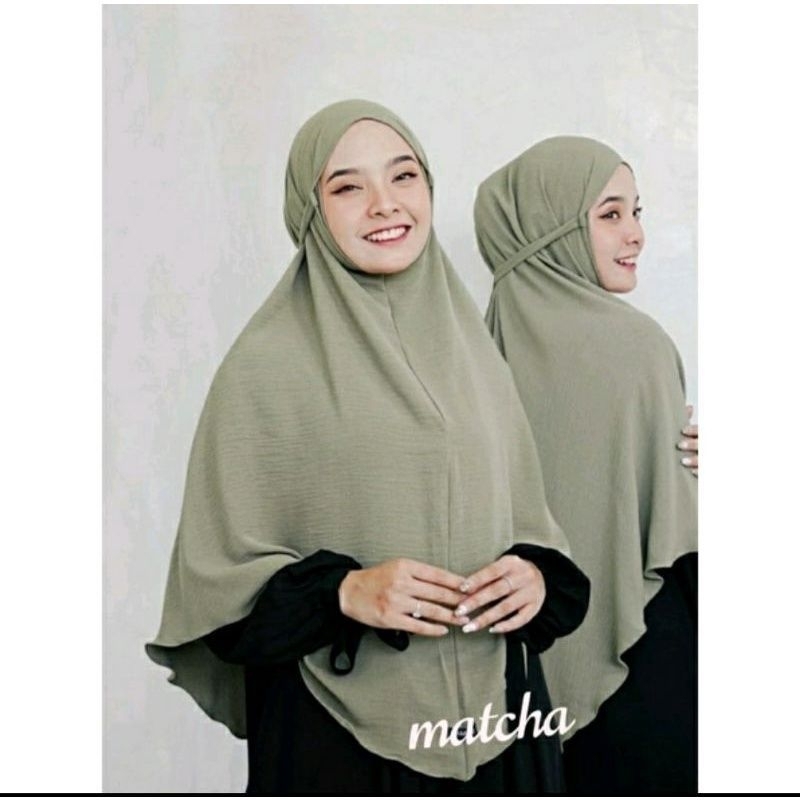 Bergo Maryam Crincle Airflow Size XL XXL hijab Instan Syar'i crinkle Airflow  Kerudung wanita Remaja Dewasa Terbaru Kekinian