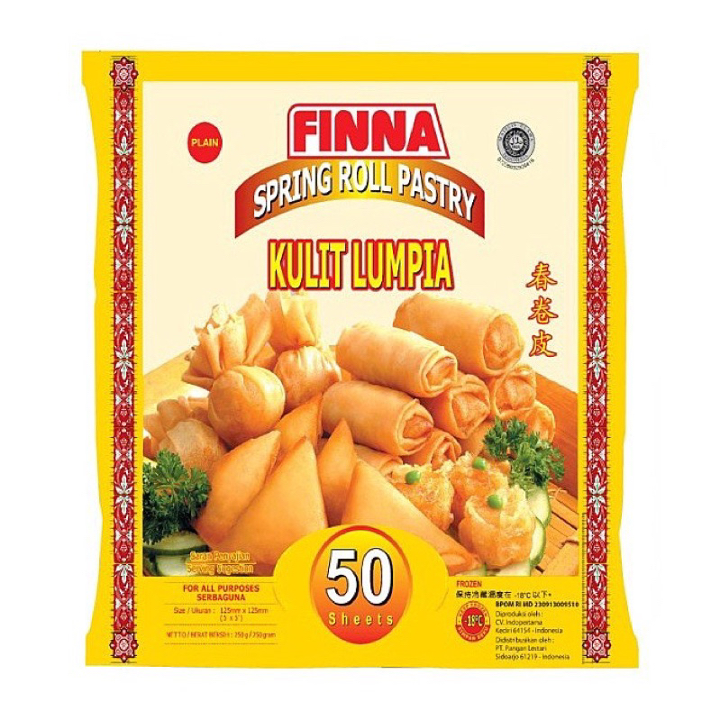 

FINNA Kulit Lumpia – Spring Roll Pastry Sheet 125 x 125mm isi 50 lbr