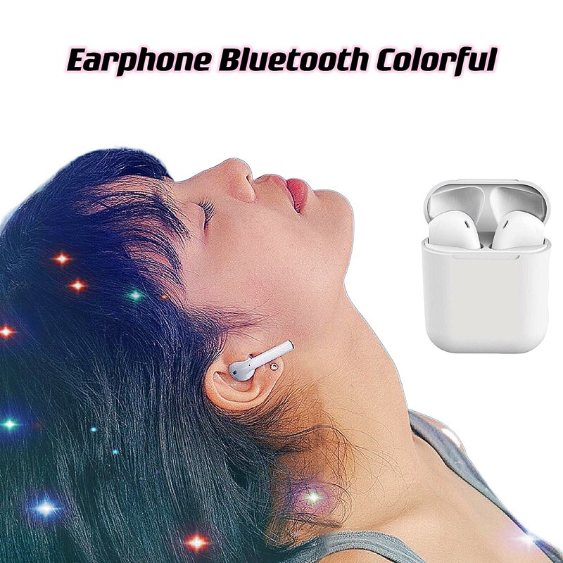 Earphone Bluetooth Headset Bluetooth Handsfree Bluetooth i12 Macaron Color