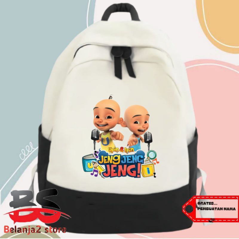 TAS RANSEL ANAK UPIN & IPIN TAS ANAK FREE NAMA
