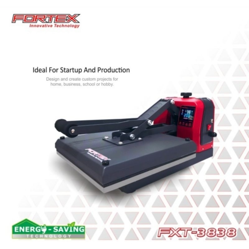 Mesin Press Fortex 38×38cm 880Watt | Predd Sablon Kaos Digital DTF DTG Polyflex