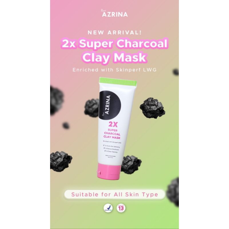 AZRINA 2X Super Charcoal Clay Mask 25gr