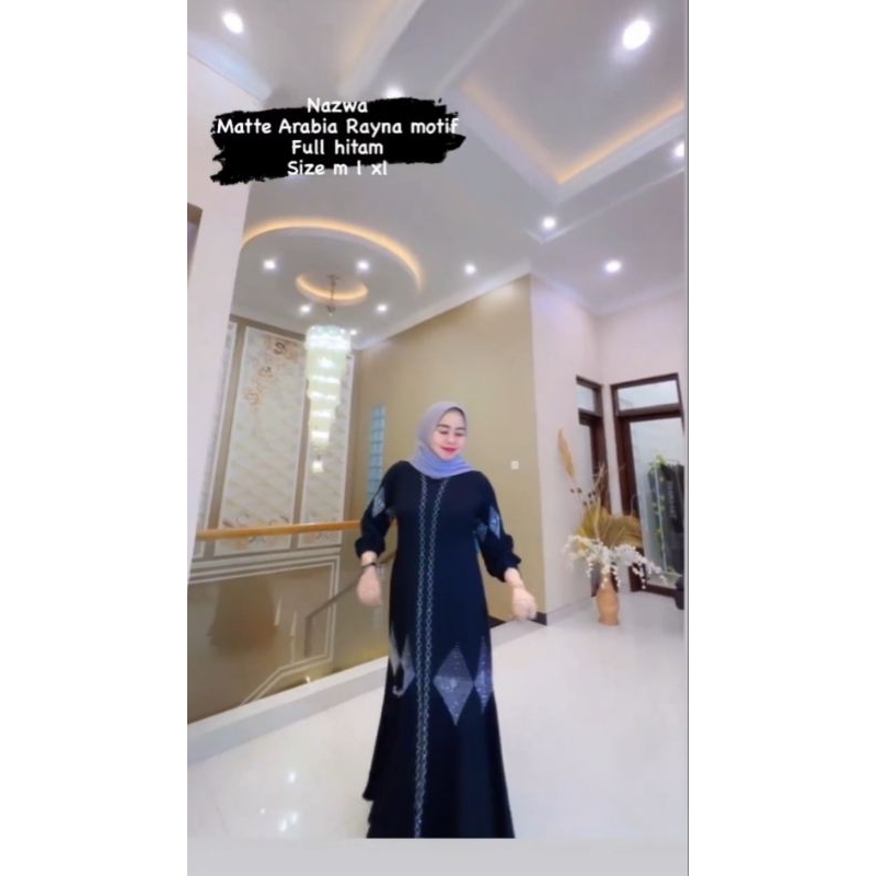 Gamis Nazwa Model Duyung Full Hitam.