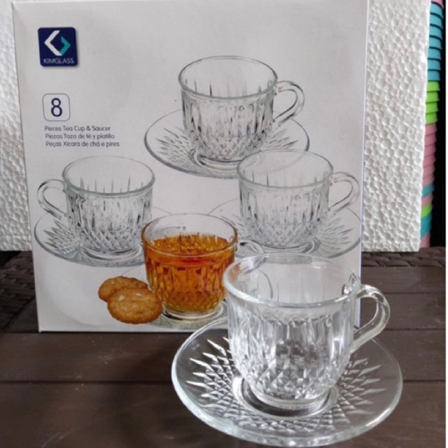 CANGKIR SET 8pcs Kimglass (cangkir+tatakan)