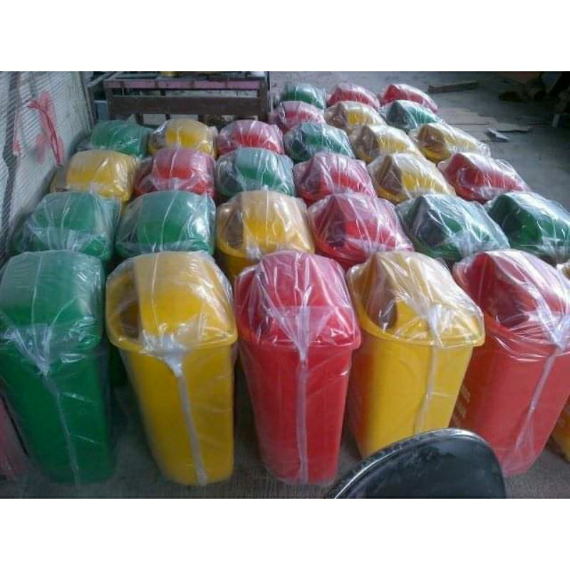 tong sampah fiber oval 50 liter bak sampah fiber per biji