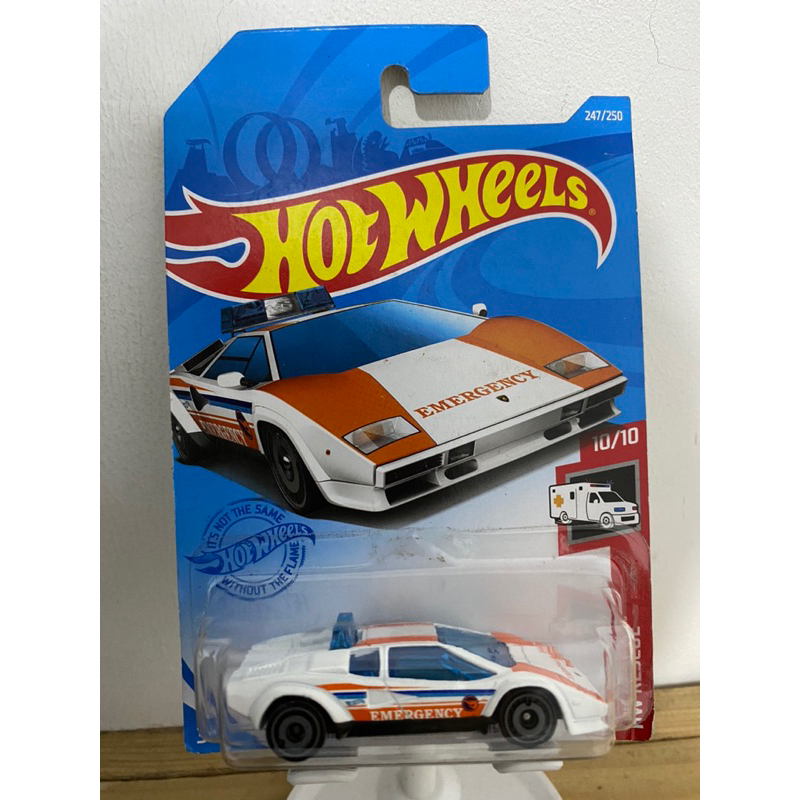 HOT WHEELS TREASURE HUNT REGULAR LAMBORGHINI COUNTACH POLICE CAR DIECAST MOBIL POLISI MAINAN TH REG
