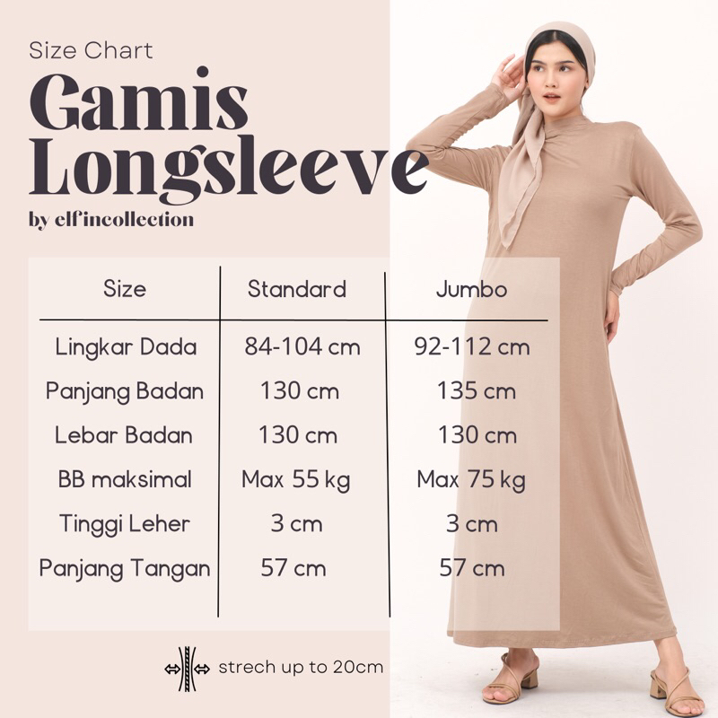 Manset Gamis Lengan Panjang Turtleneck | Inner Dress Longsleeve Turtleneck Kaos Rayon Premium | Inner Dress Bumil Maternity