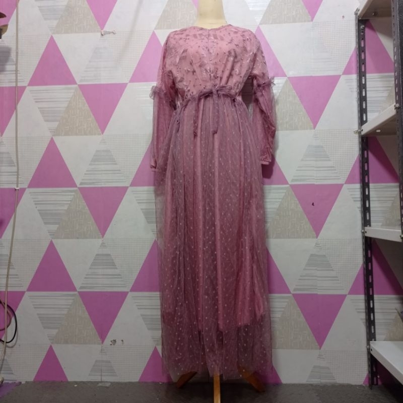 Gamis Pesta Tile Mutiara