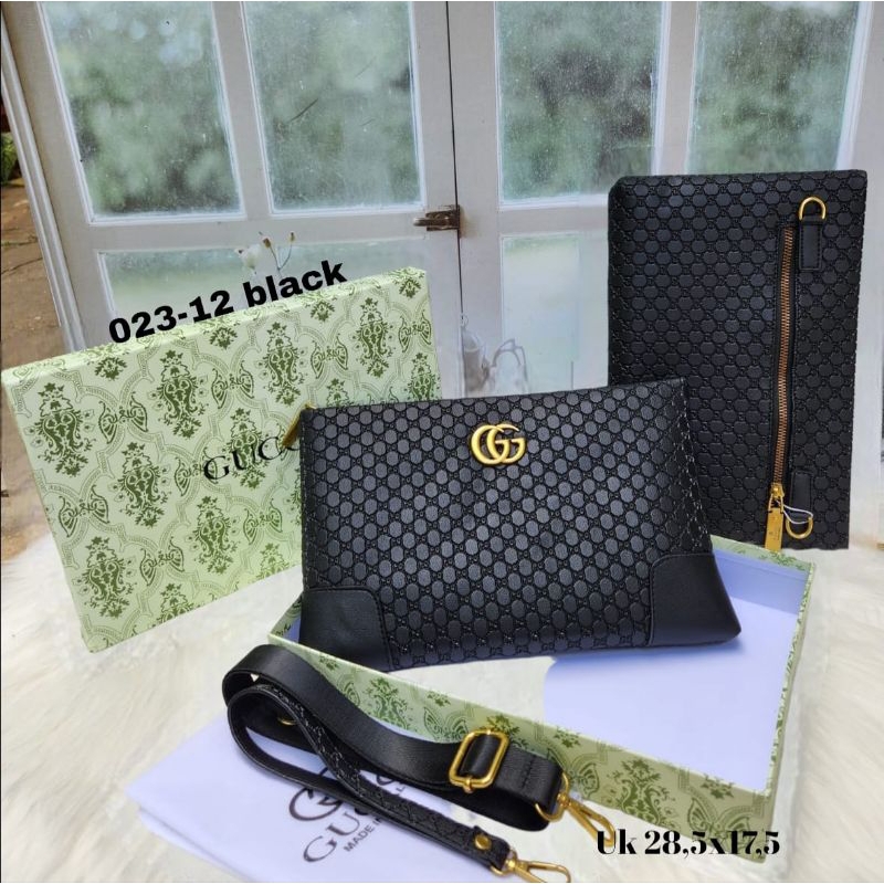 Handbag / Clutch Pria Wanita Emboss kode 023 Free box