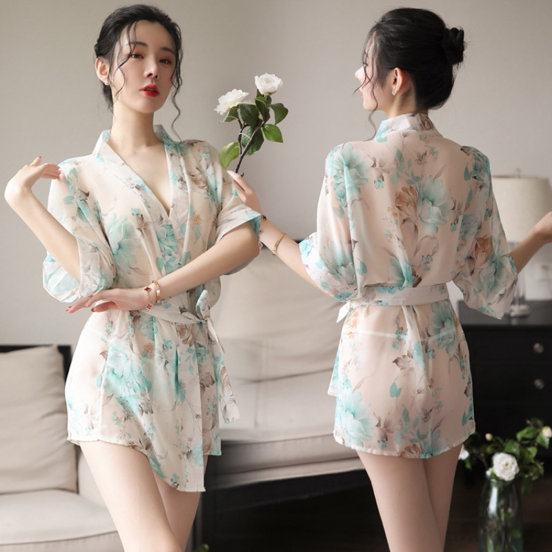 Crystal TIFFANY Kimono Lingerie Sexy Set Baju Tidur Sexy Wanita / Lingerie Kimono Baju Kimono Wanita Import 59