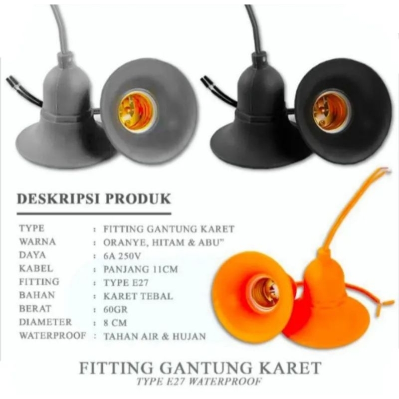 fiting gantung karet hitam anti air