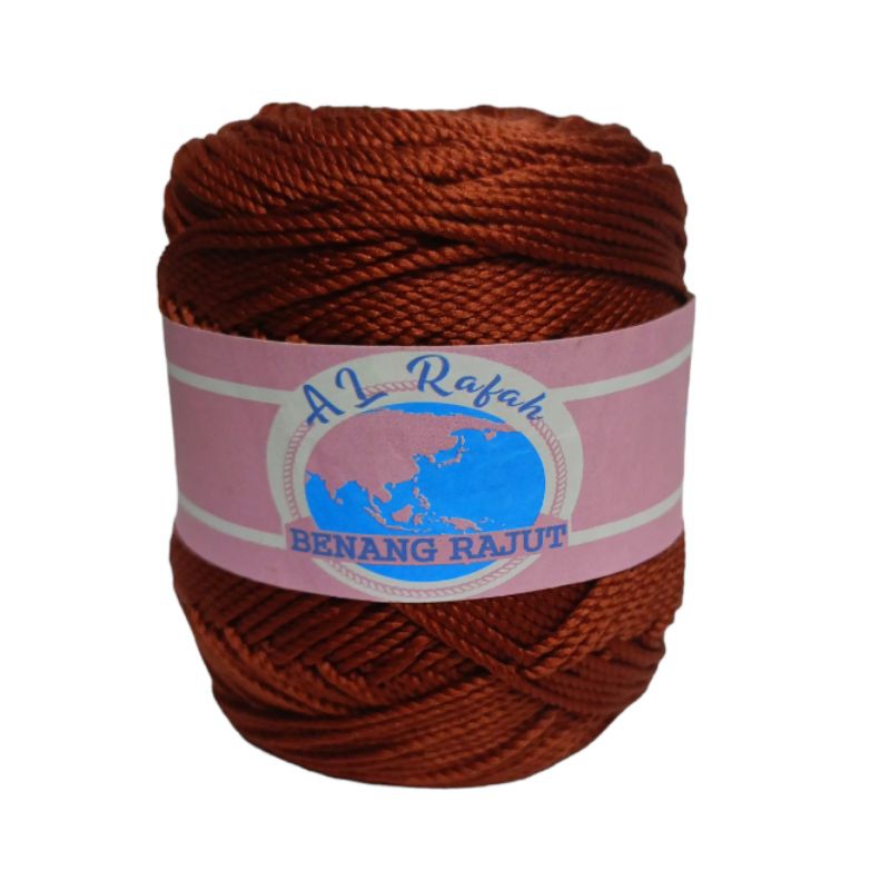 ALRAFAH - BENANG RAJUT POLY KILAP MERAH BATA