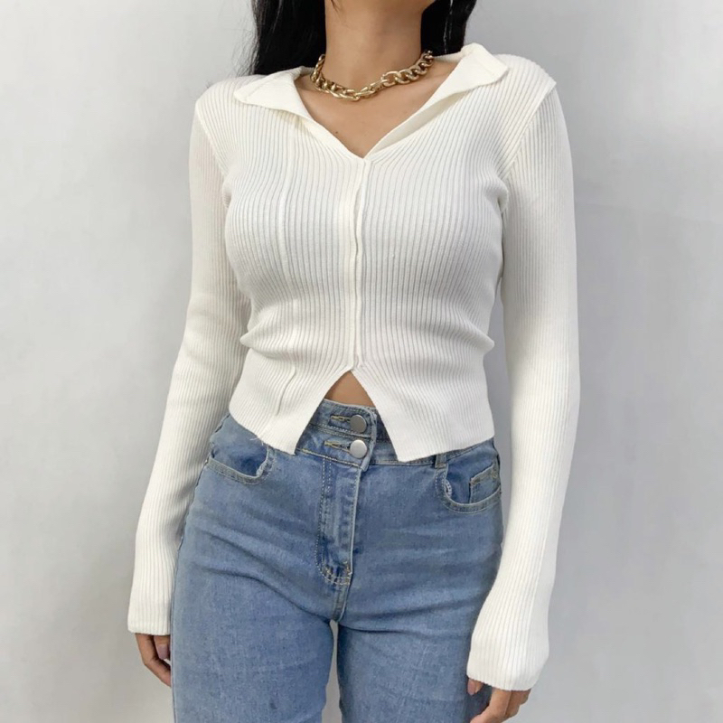 [LUXE.DLABEL] - F2 TOP [ Atasan Rajut Wanita Atasan Rajut Import wanita Atasan lengan panjang rajut Kaos wanita Vest wanita Atasan Wanita Atasan Halter tank Korea wanita Korean top Croptop Croptee Atasan perempuan Top premium quality]