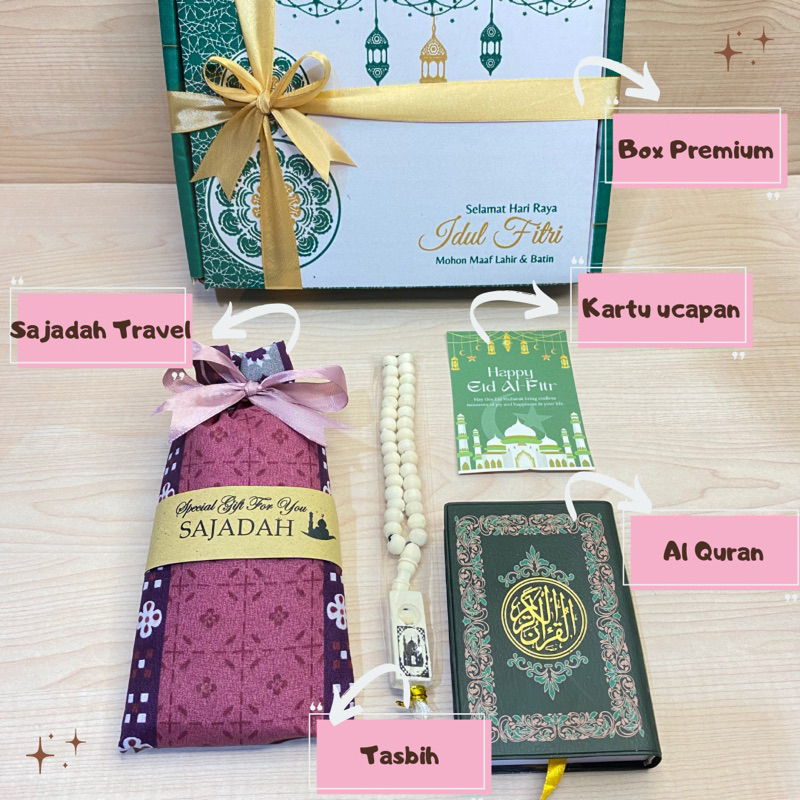 HAMPERS SAJADAH TRAVEL AL QURAN TASBIH MURAH / HAMPERS ISLAMI IDUL FITRI HARI RAYA / SOUVENIR RAMADHAN IDUL FITRI MURAH /HAMPERS WEDDING ULTANGTAHUN BIRTHDAY UNTUK COWOK CEWEK