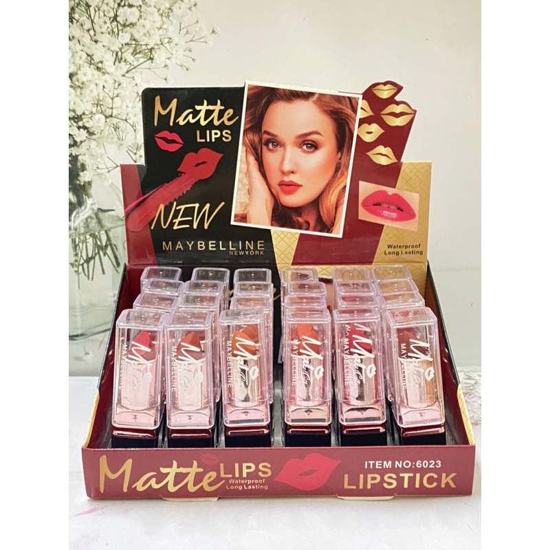 [ 24 PCS ] LIPSTICK MATTE MAYBELLINE WATERPROOF LONGLASTING / LIPSTIK TAHAN AIR